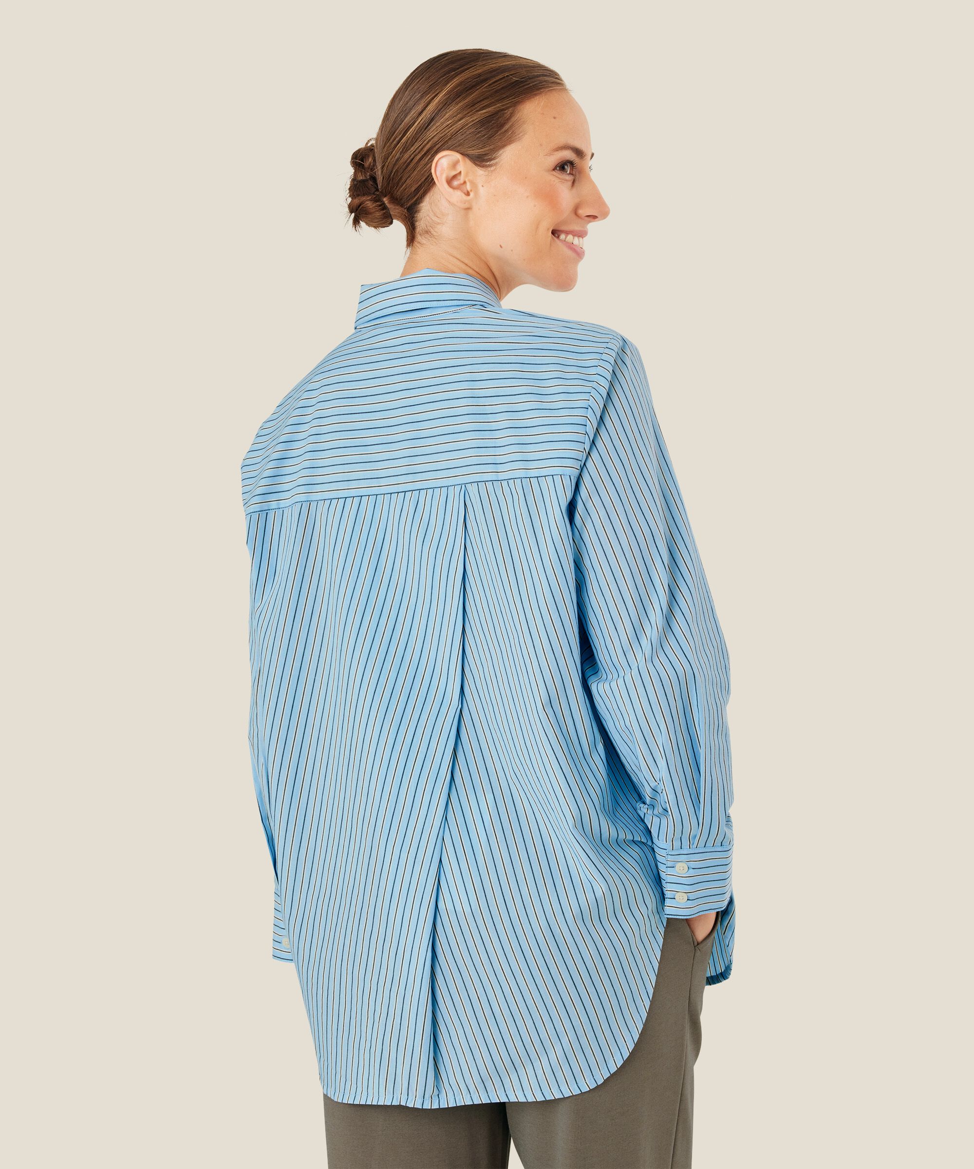 Button-down-hemdbluse Aus Baumwolle, Ashley Blue
