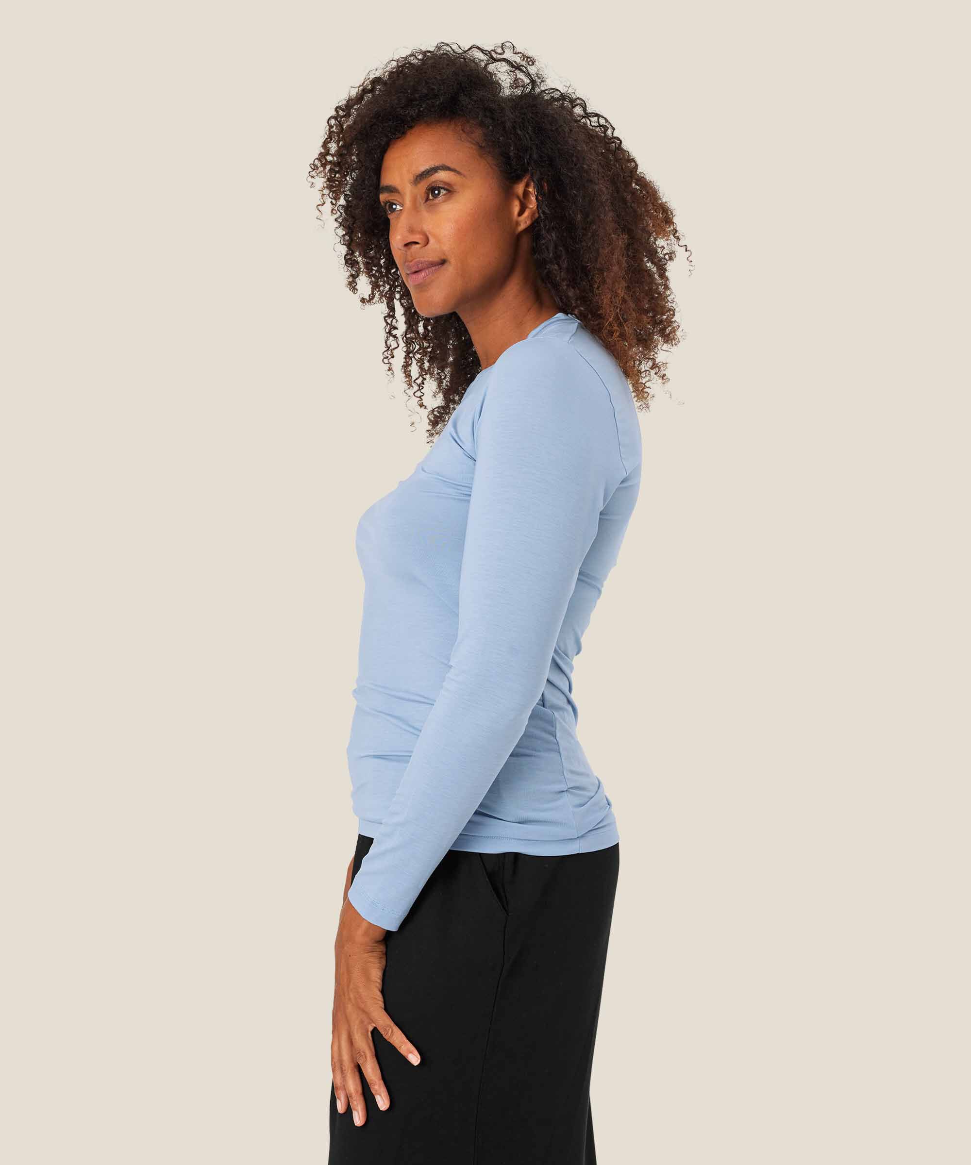Shirt Mit Rundem Hals, Blue Fog