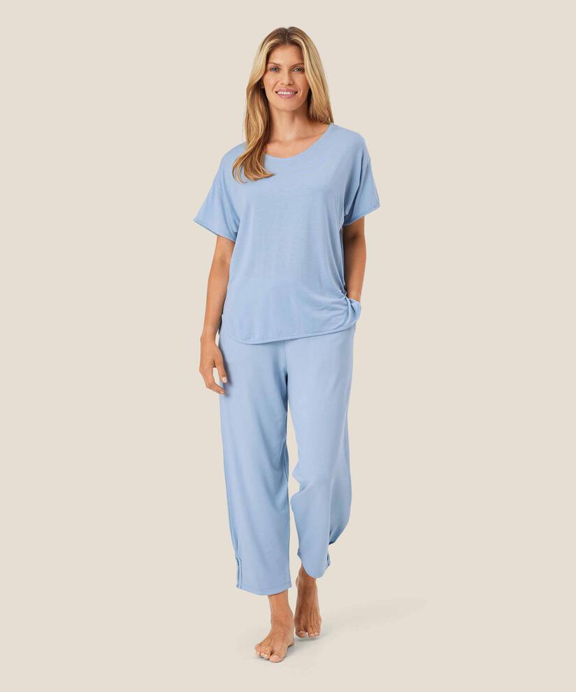 Dünnes T-Shirt aus Lyocell, Blue Fog