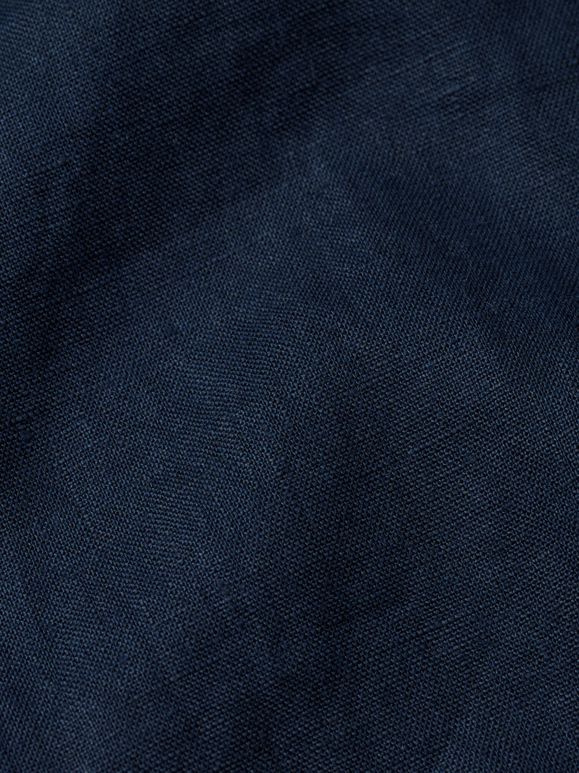 Leinenhose Mit Breitem, Gesmoktem Gummizug Hinten Und Knopfdetail, Navy