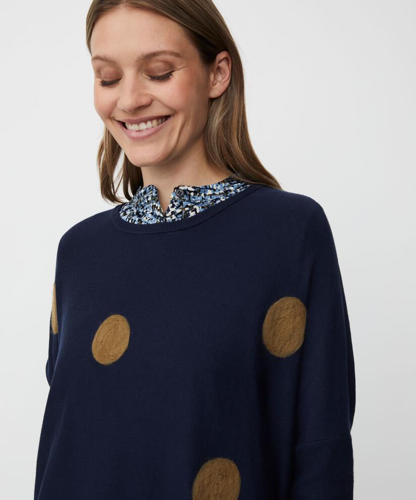 Oversize-pullover Mit Schmalen Ärmeln, Navy Blazer