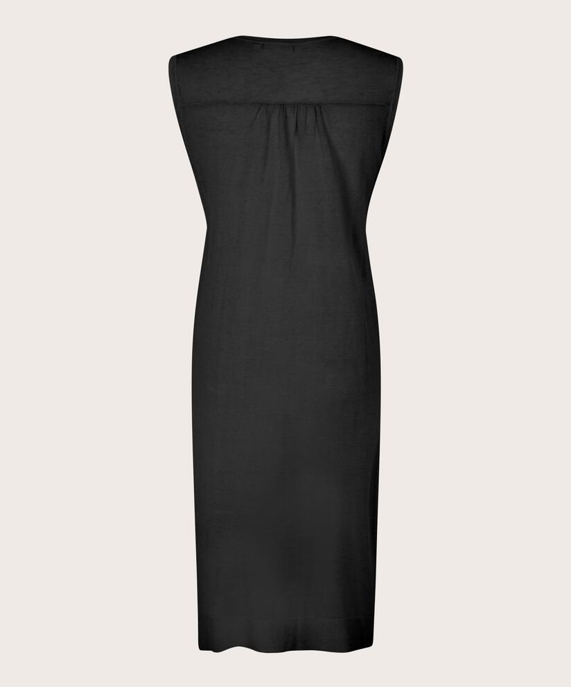 langer Cardigan aus Leinenmischung, Black