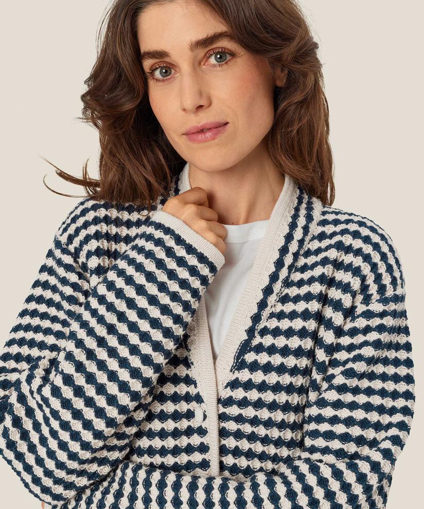 Cardigan aus Baumwollmischung mit Fronttaschen, Mood Indigo