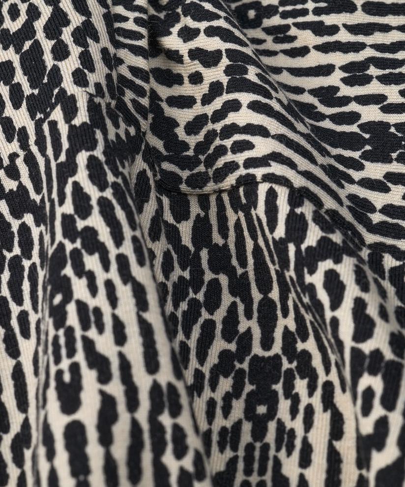 Bedruckte Jersey-Tunika mit kurzen Ärmeln, Black