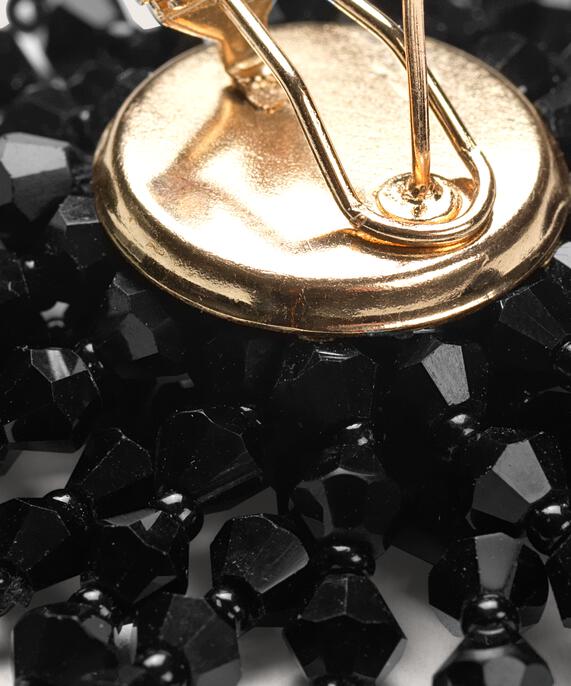 Skulpturale Ohrringe mit Glasperlen, Black