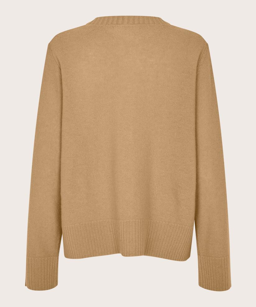 Wollcardigan mit Kontrastknöpfen, Travertine