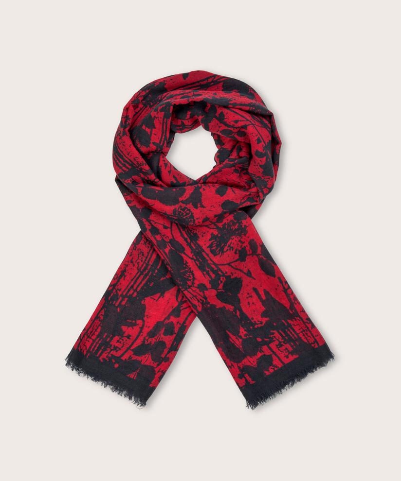 gemusterter Schal aus Wollmischung, Scarlet Sage
