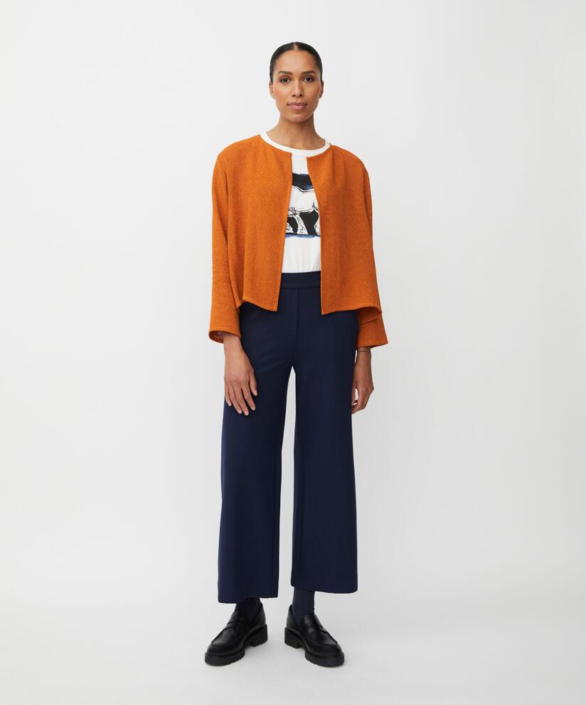 verkürzte Hose aus schwerem Jersey, Navy Blazer