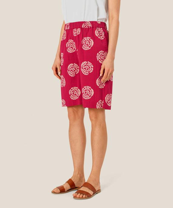 bedruckte Baumwollshorts mit elastischem Bund, Persian Red