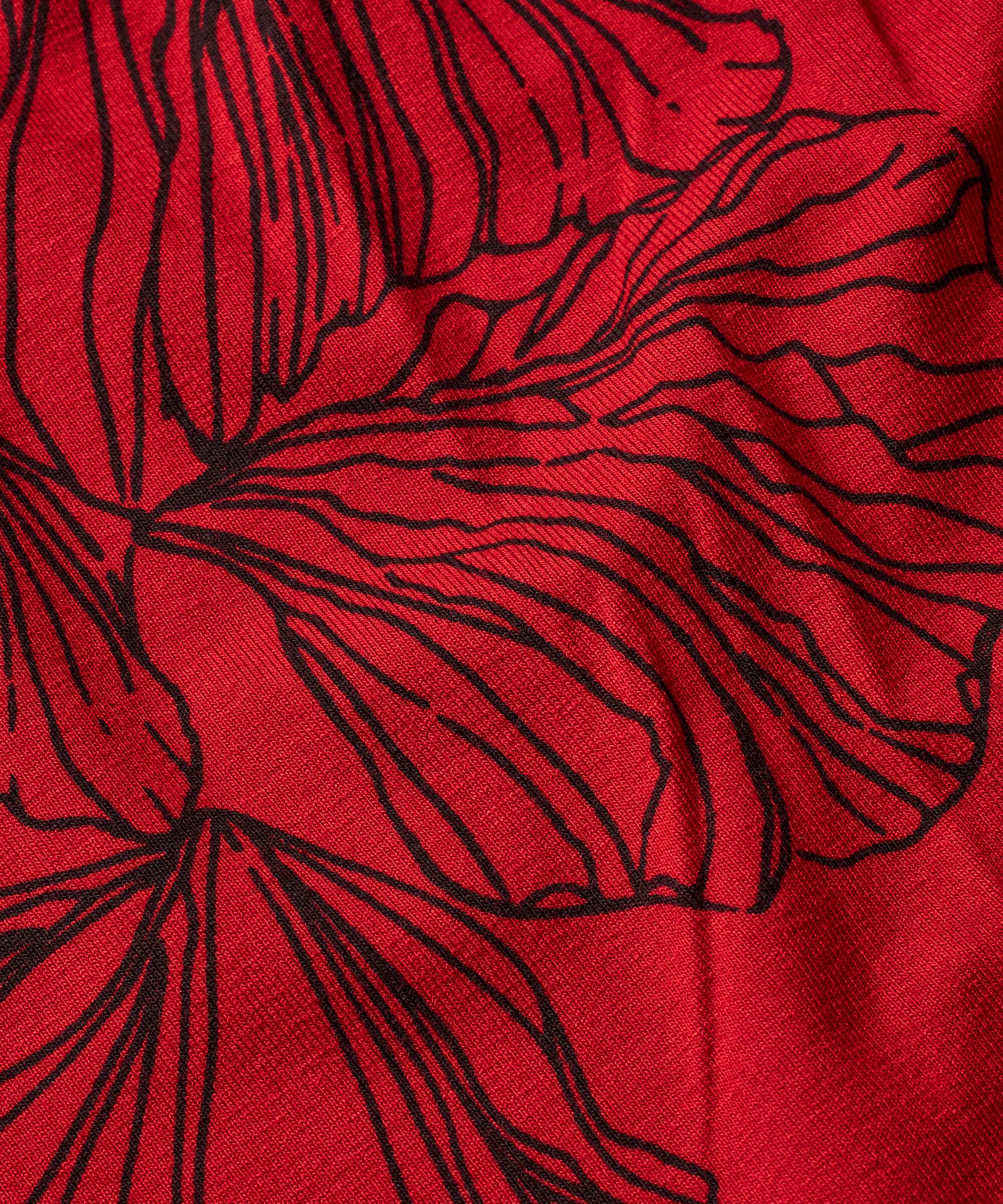 Bedrucktes Jerseykleid mit Falten vorne, Haute Red