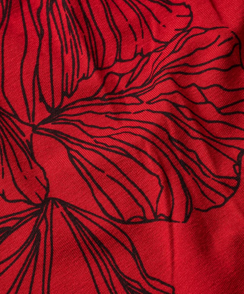 Bedrucktes Jerseykleid mit Falten vorne, Haute Red