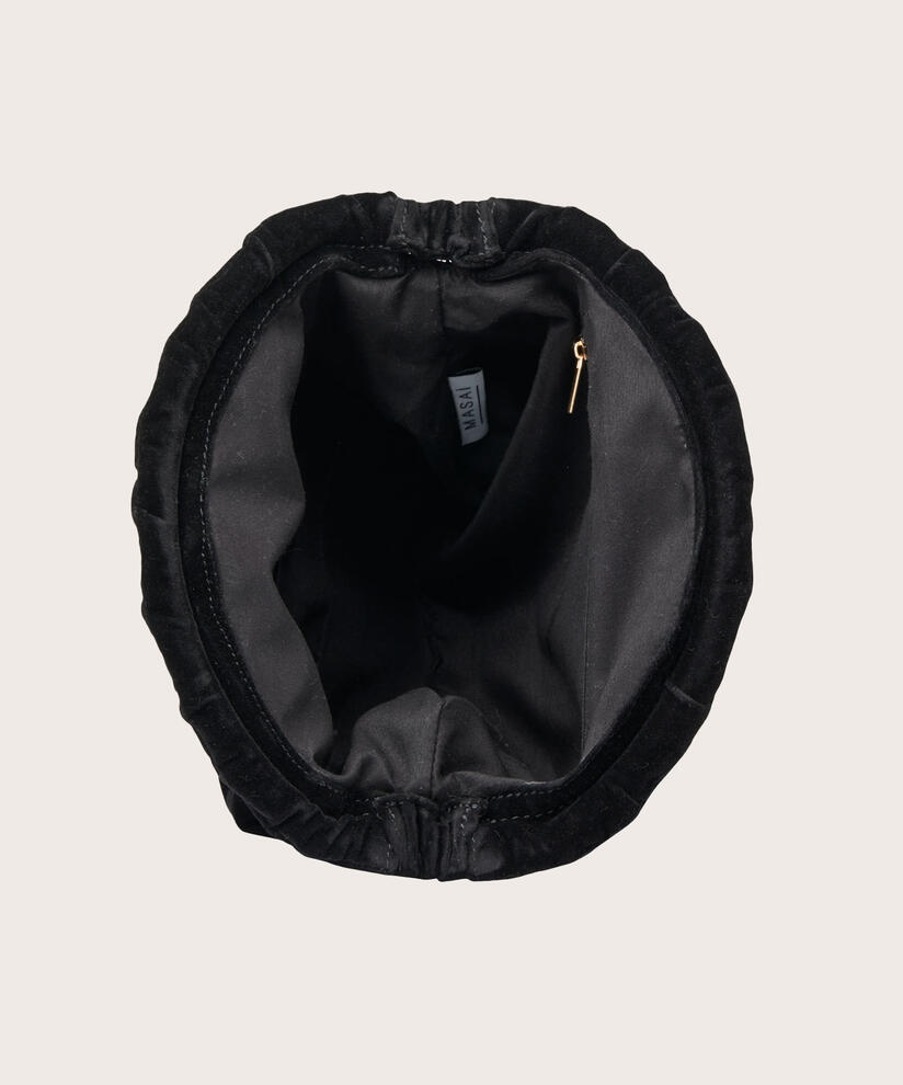 ROSELYNN VELOURS-CLUTCH, Black