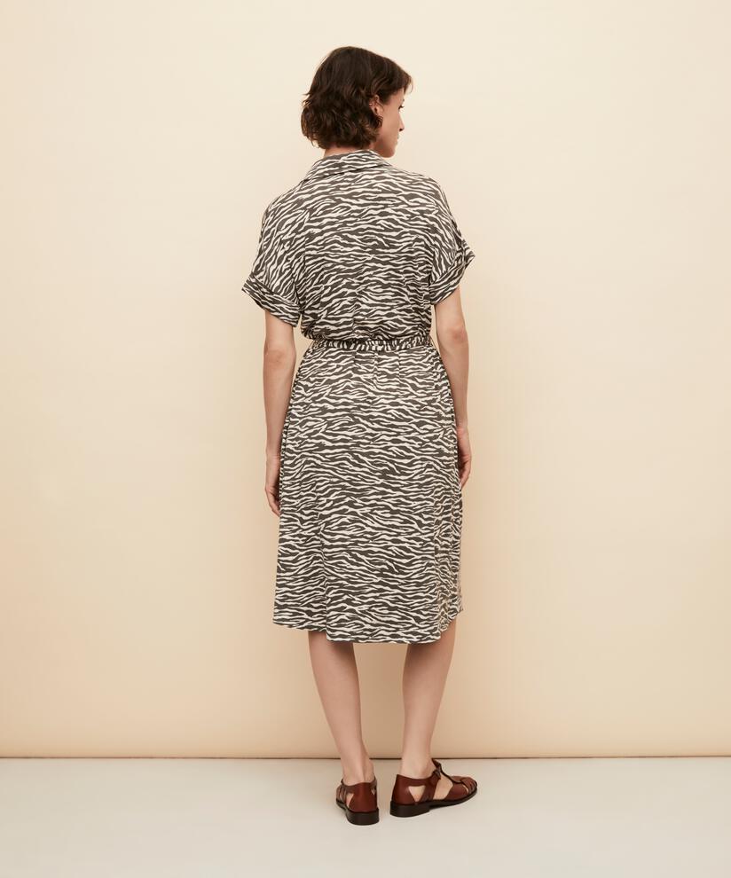 Jersey-Hemdblusenkleid mit abnehmbarer Krawatte, Raven