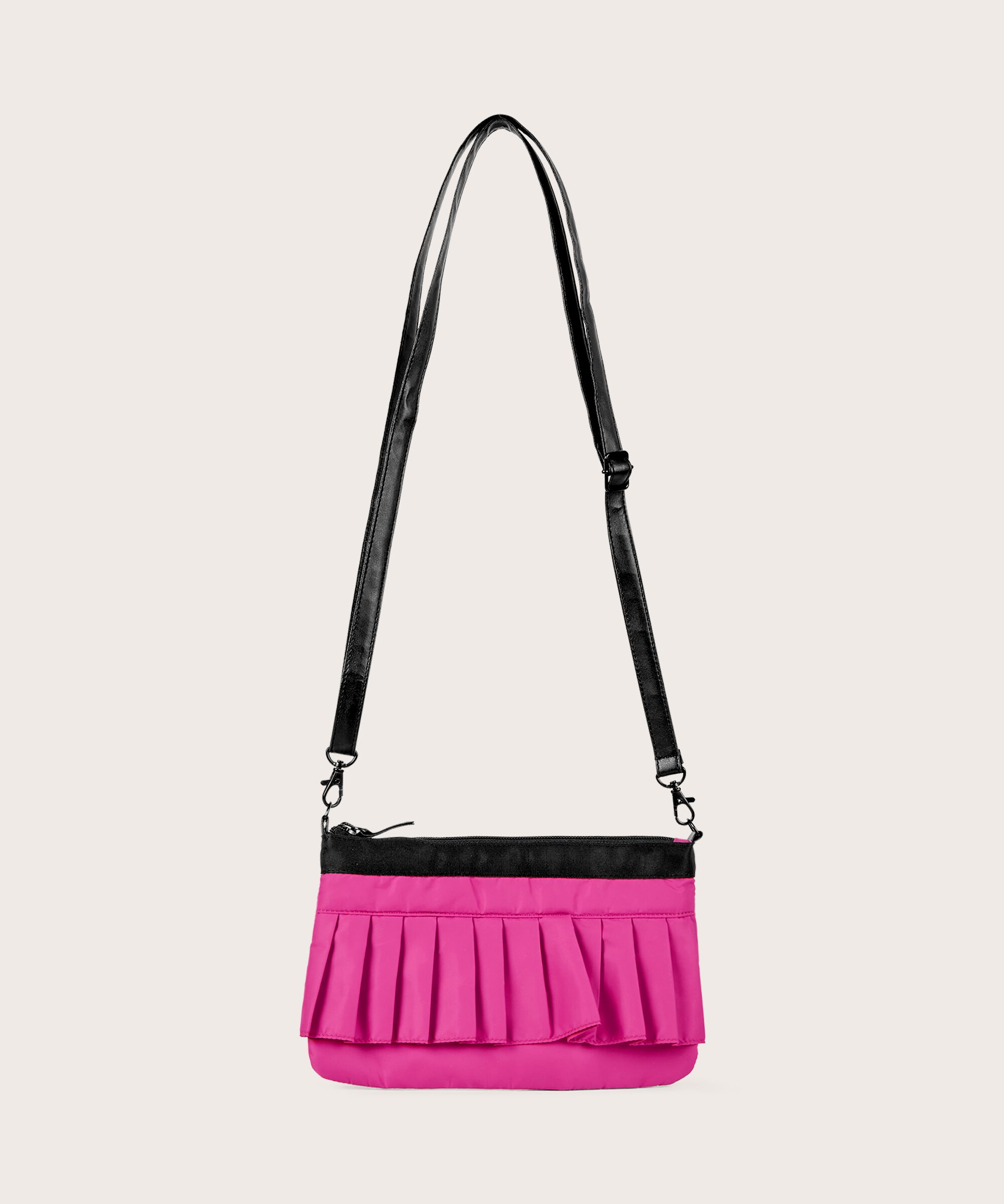 Nylontasche mit Rüschen, Fuchsia Red