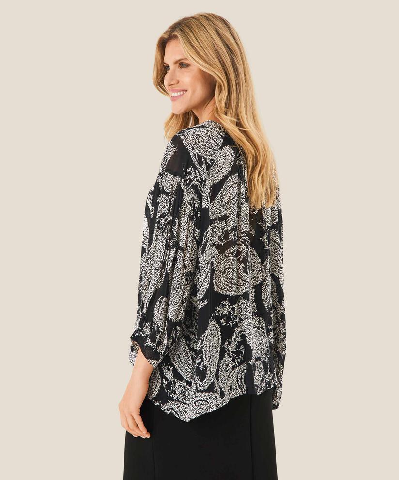 Bluse aus leichter, transparenter Viskose, Black