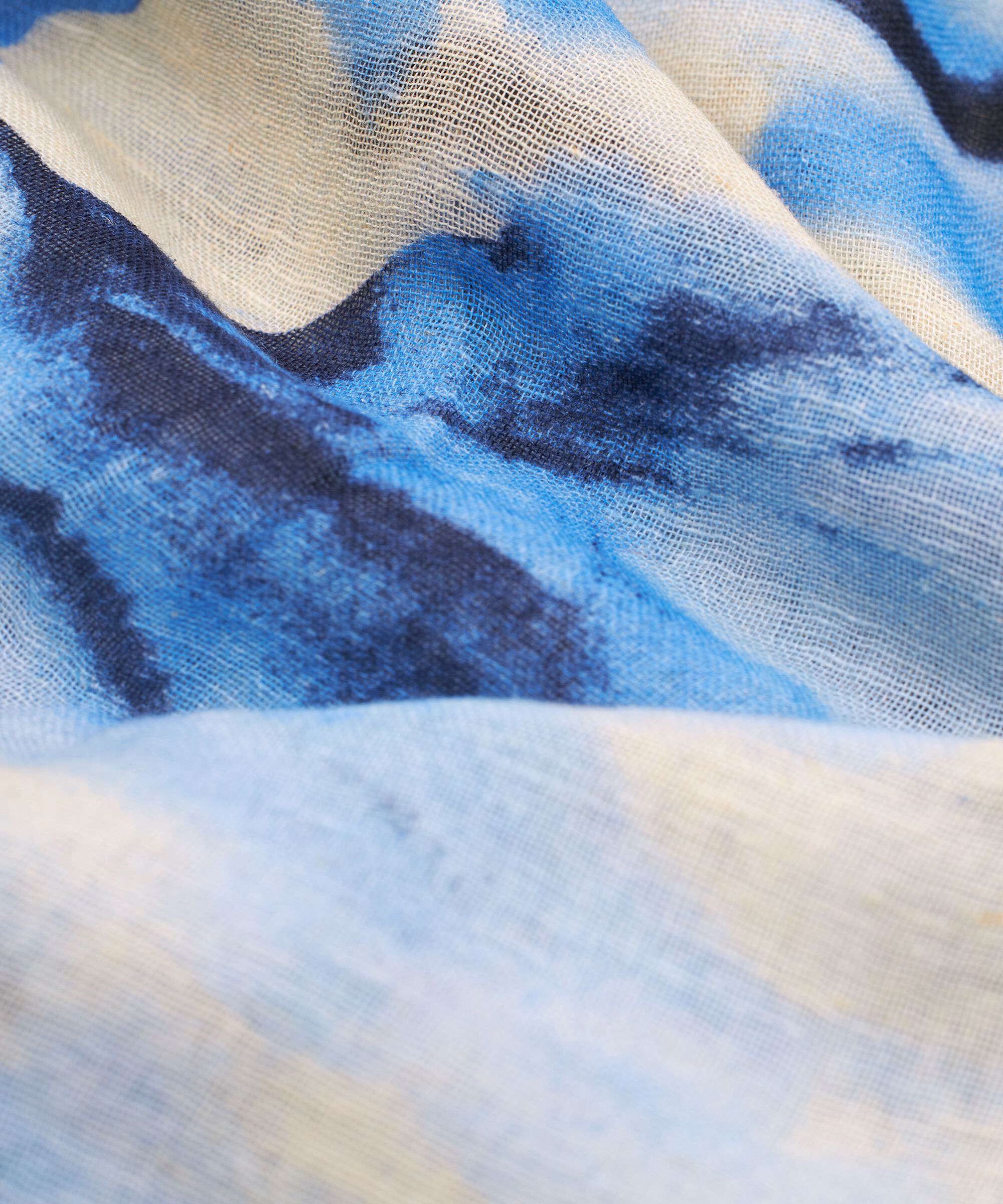 gemusterter Schal aus Baumwollmischung, Powder Blue
