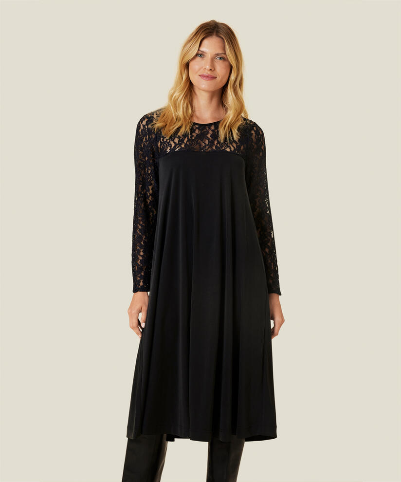 NERIDA JERSEY KLEID, Black
