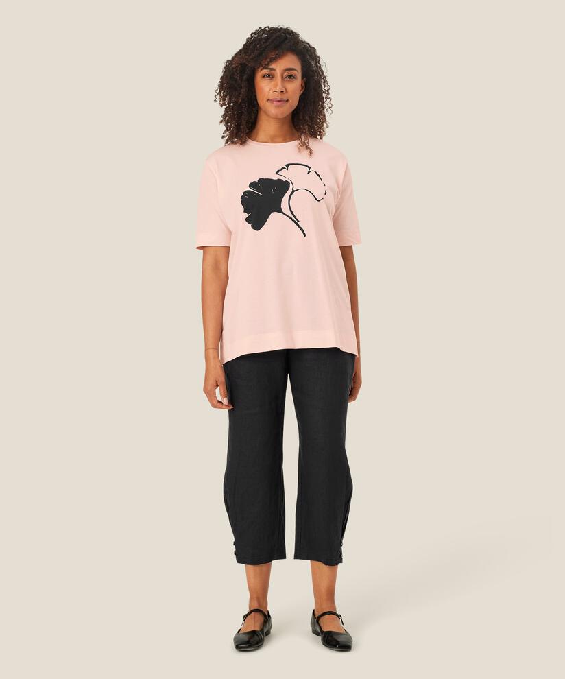 Bedrucktes T-Shirt mit Rundhalsausschnitt, Mauve Chalk