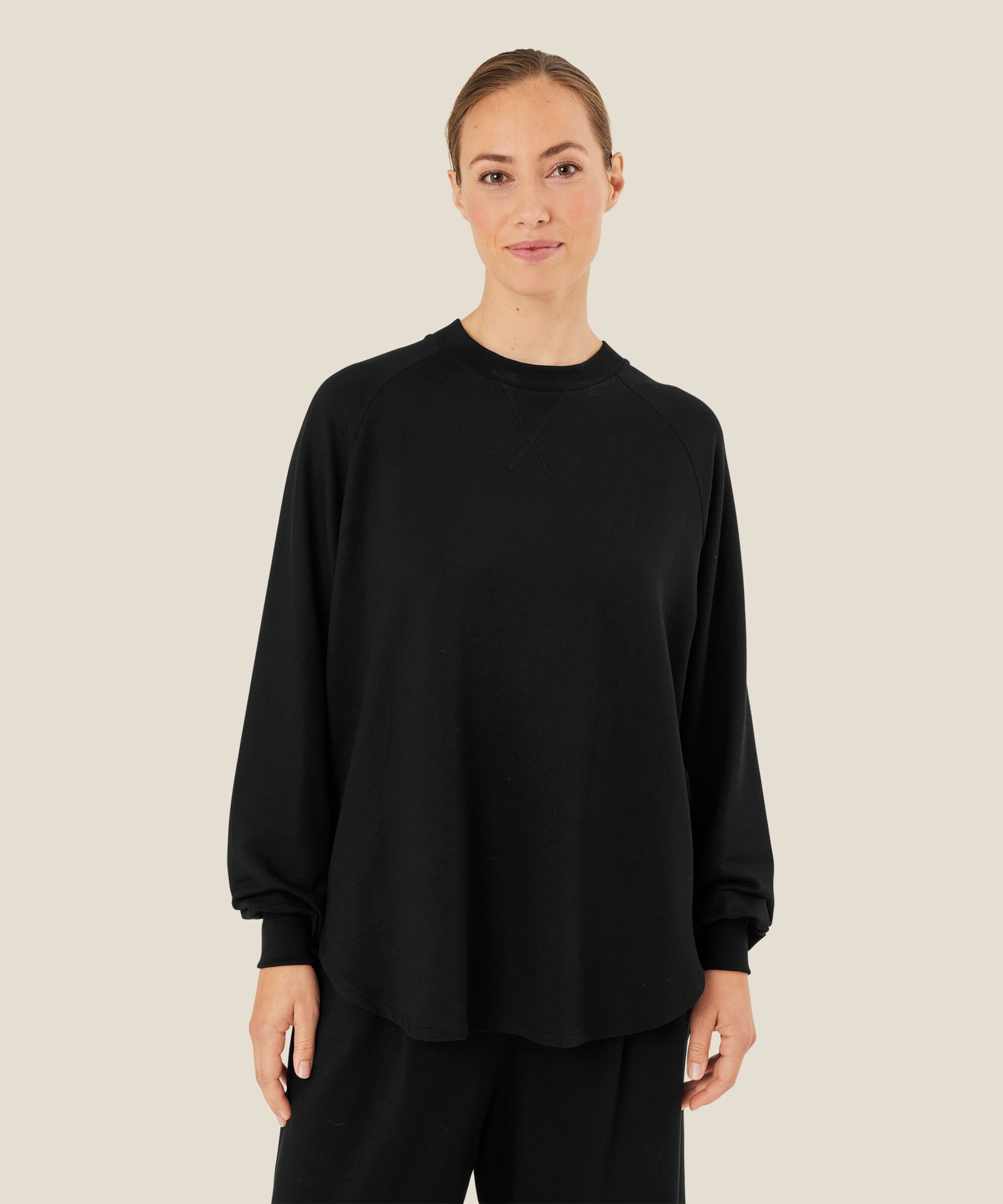 Langarmshirt aus Baumwollmix, Black