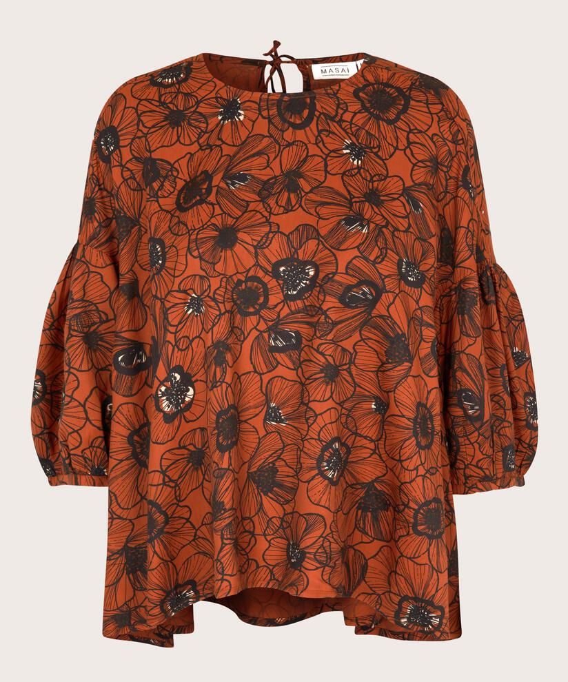 Viskosebluse mit Bindebändern auf der Rückseite, Picante