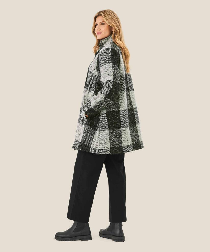 Mantel aus Wollmischung, Black