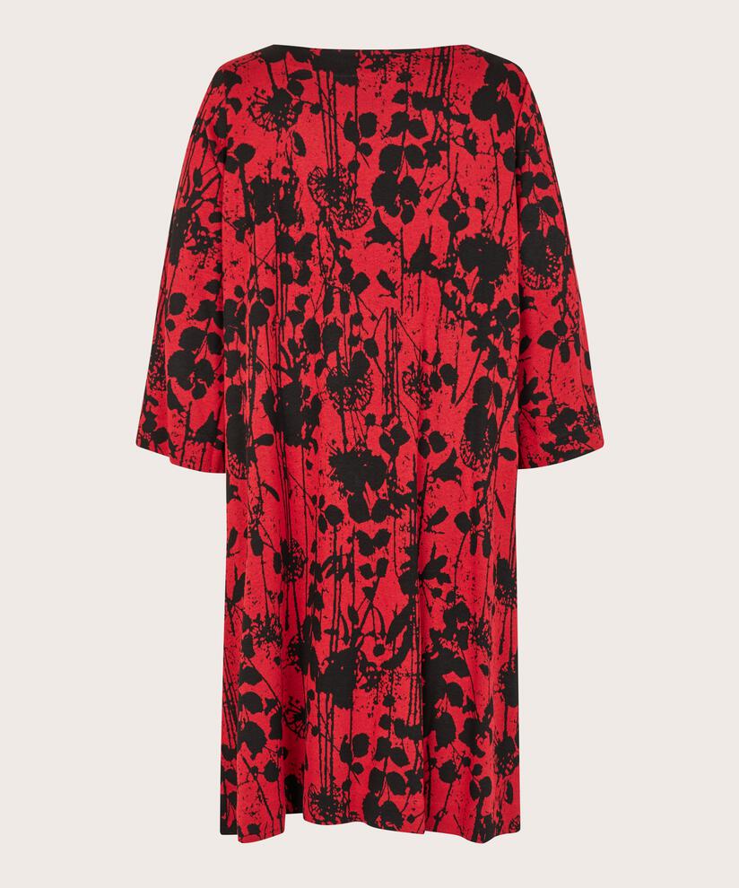 geblümtes Jerseykleid mit 3/4-Ärmeln, Scarlet Sage
