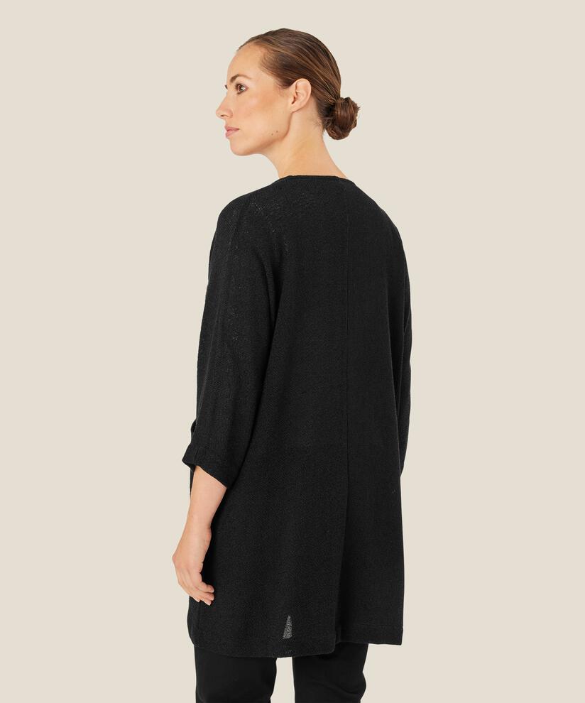Lange Jacke Aus Bouclé, Black