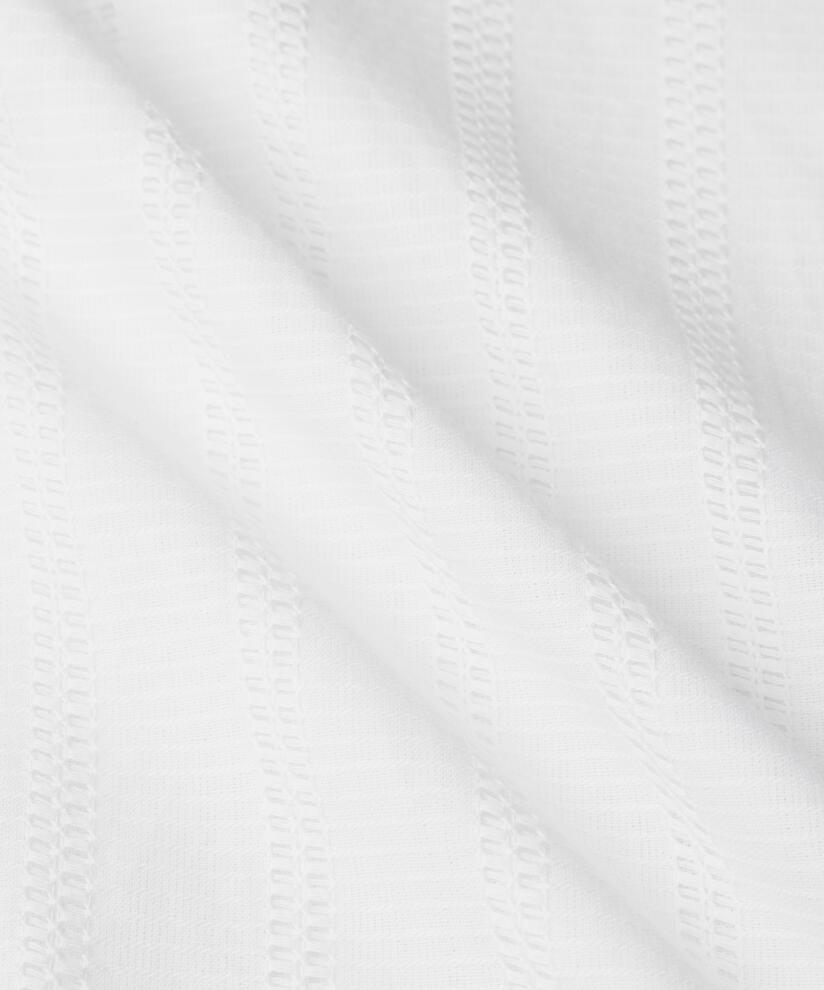 Baumwollshirt mit dezentem Lochmuster und 3/4-Ärmeln, White