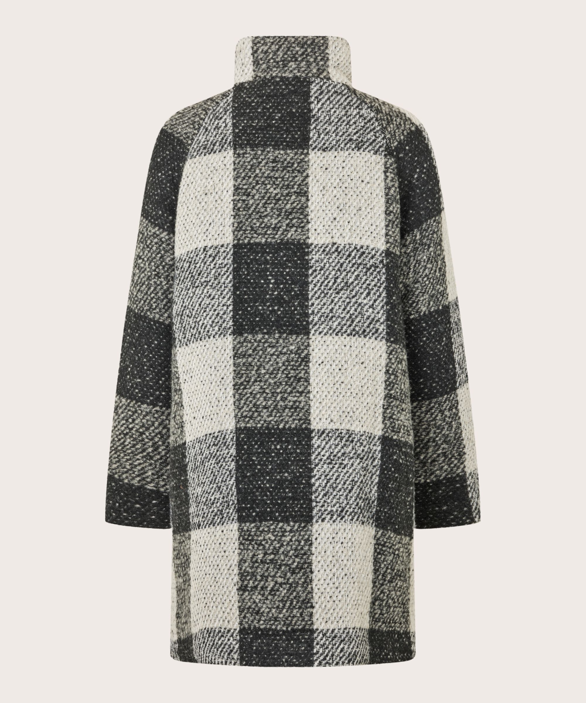 Mantel aus Wollmischung, Black