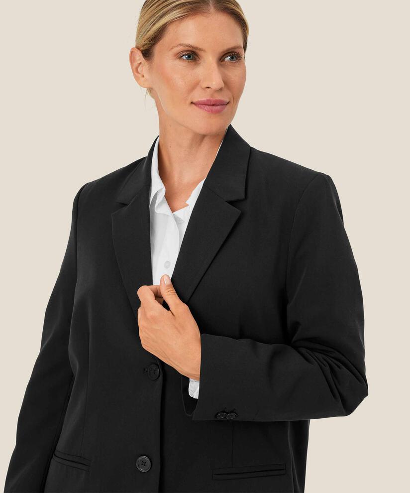 Blazer mit Revers und Knöpfen, Black