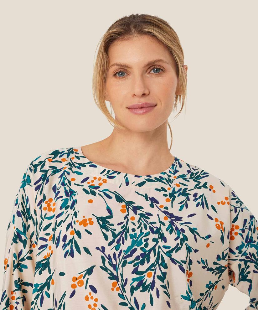Viskosebluse Mit 3/4 Ärmeln, Russ Orange