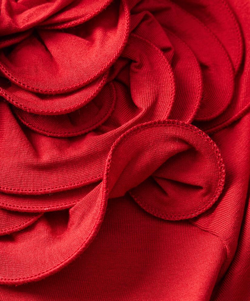 T-Shirt mit abnehmbarer Blumenbrosche, Scarlet Sage