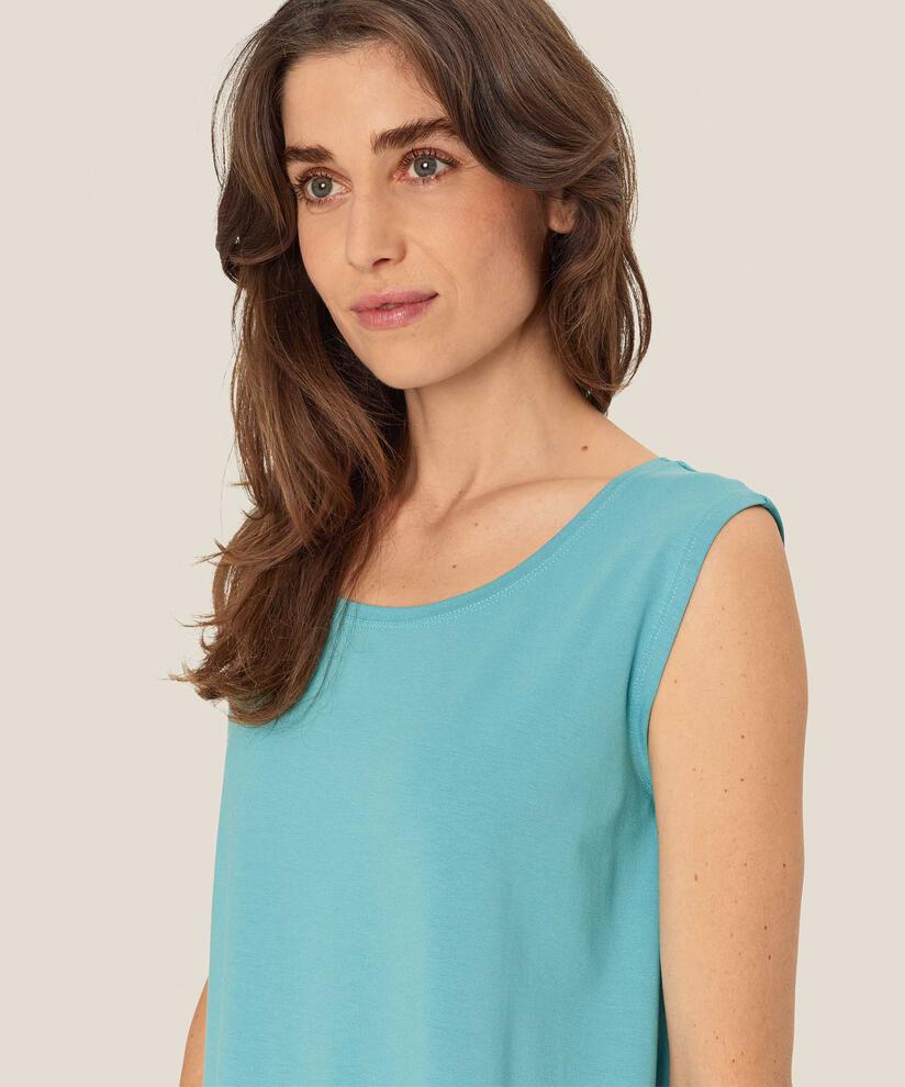 Ärmelloses Jersey-top, Aqua