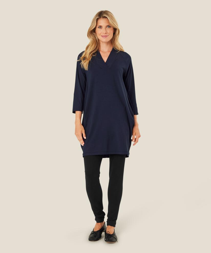 Jersey-tunika Mit 3/4-ärmeln, Navy