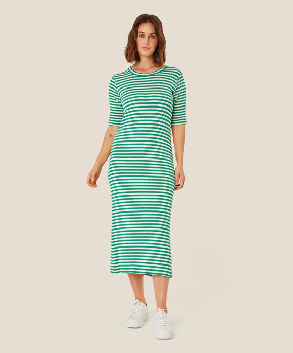Kurzarmkleid aus geripptem Jersey, Greenlake