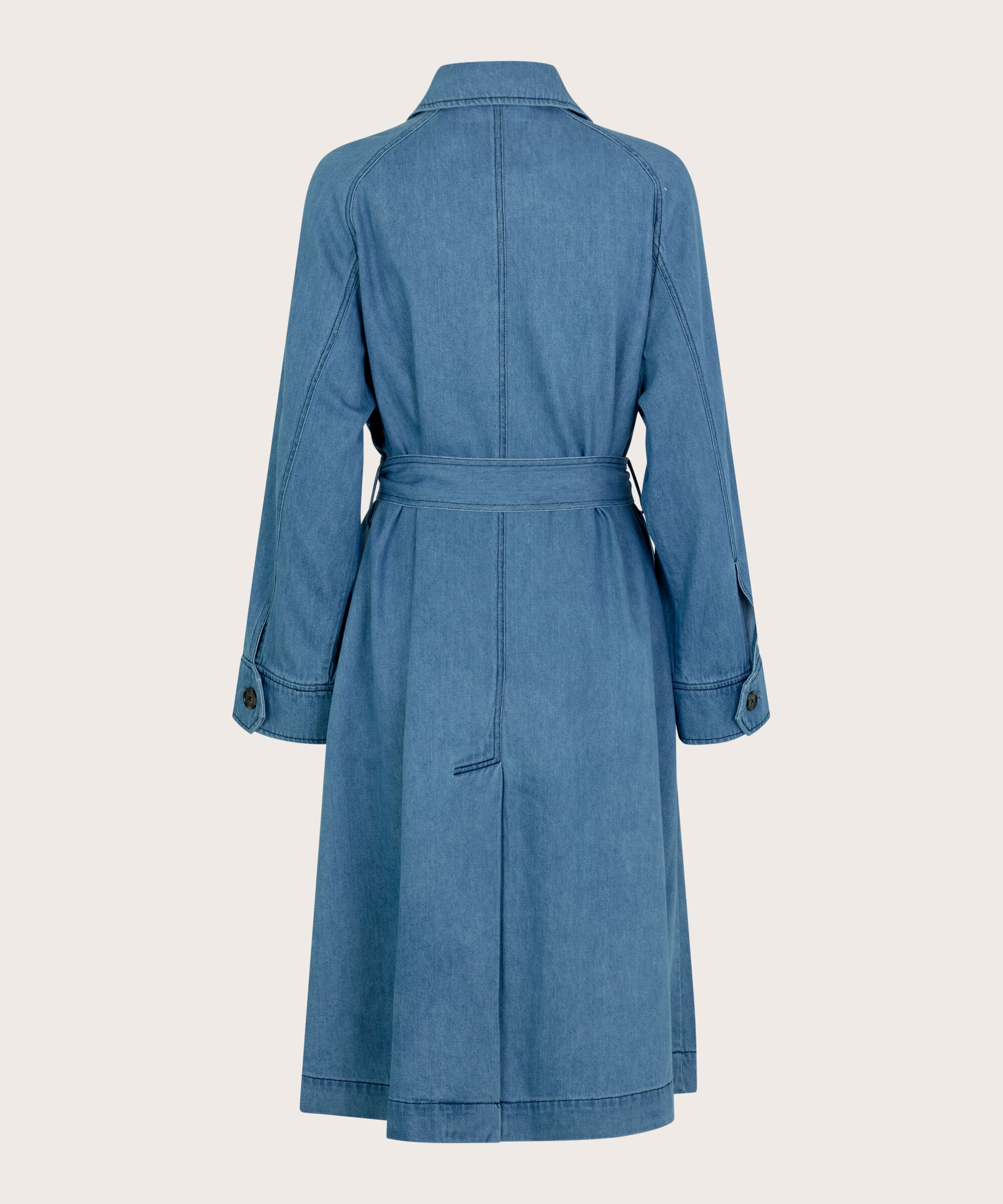 Denim-Trenchcoat mit abnehmbarem Gürtel, Light Denim