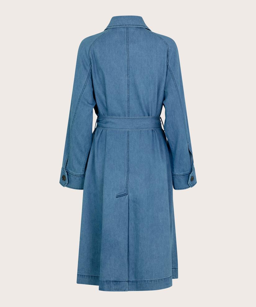 Denim-Trenchcoat mit abnehmbarem Gürtel, Light Denim