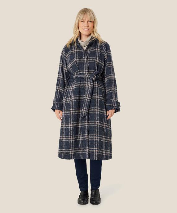 Mantel aus Wollmischung mit verdecktem Knopfverschluss, Moonlit Ocean