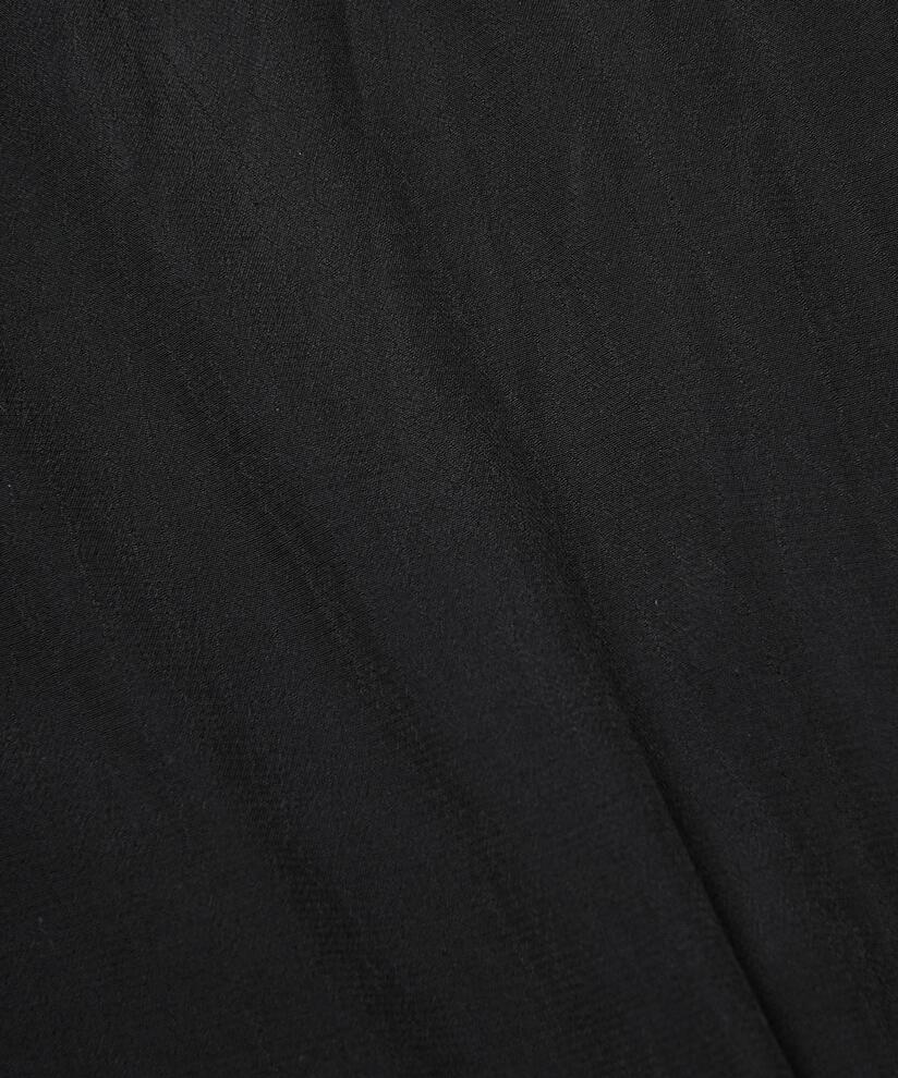 Viskosekleid mit Rundhalsausschnitt und Rüschen, Black