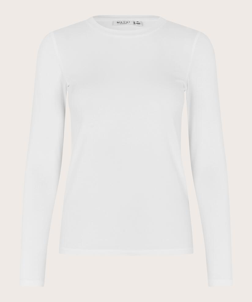 taillierte Jerseybluse mit Stretch, White