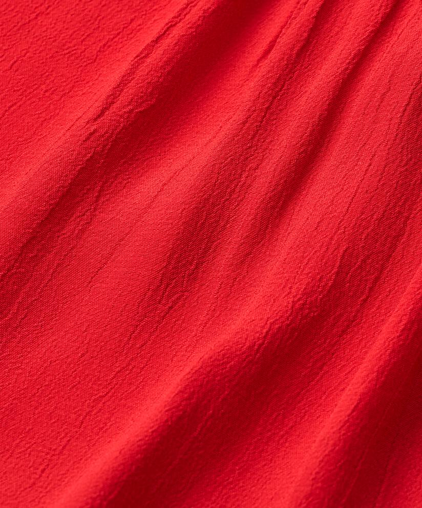 Viskosebluse mit V-Ausschnitt und Rüschen, Scarlet Sage