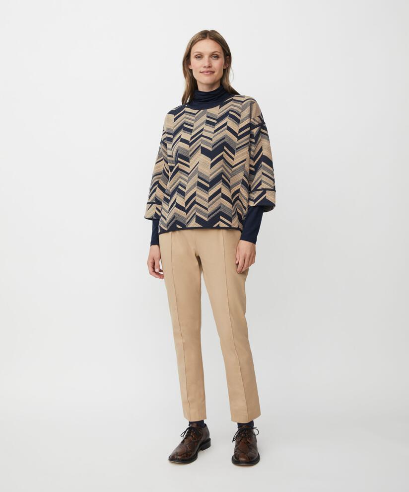 schmal geschnittene Hose mit kurzen Schlitzen, Travertine
