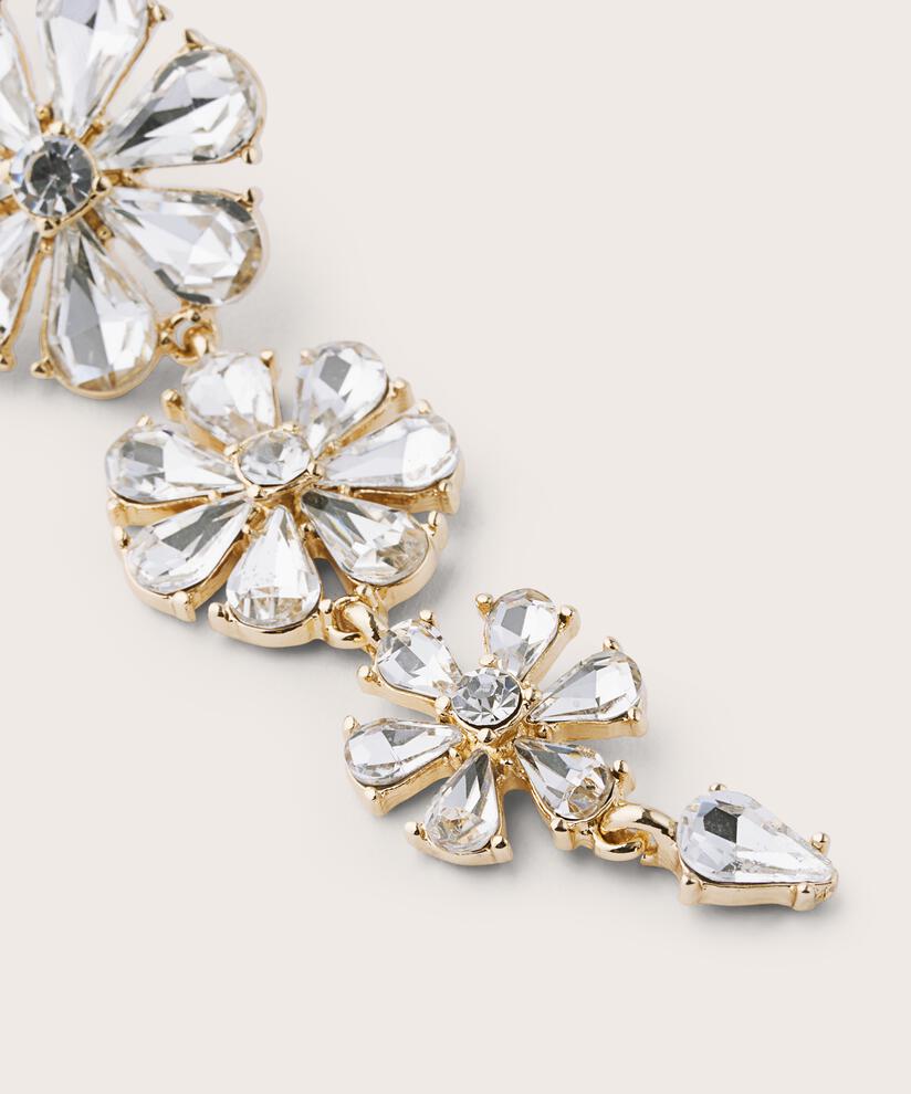Ohrringe mit Glasperlenblumen, Gold