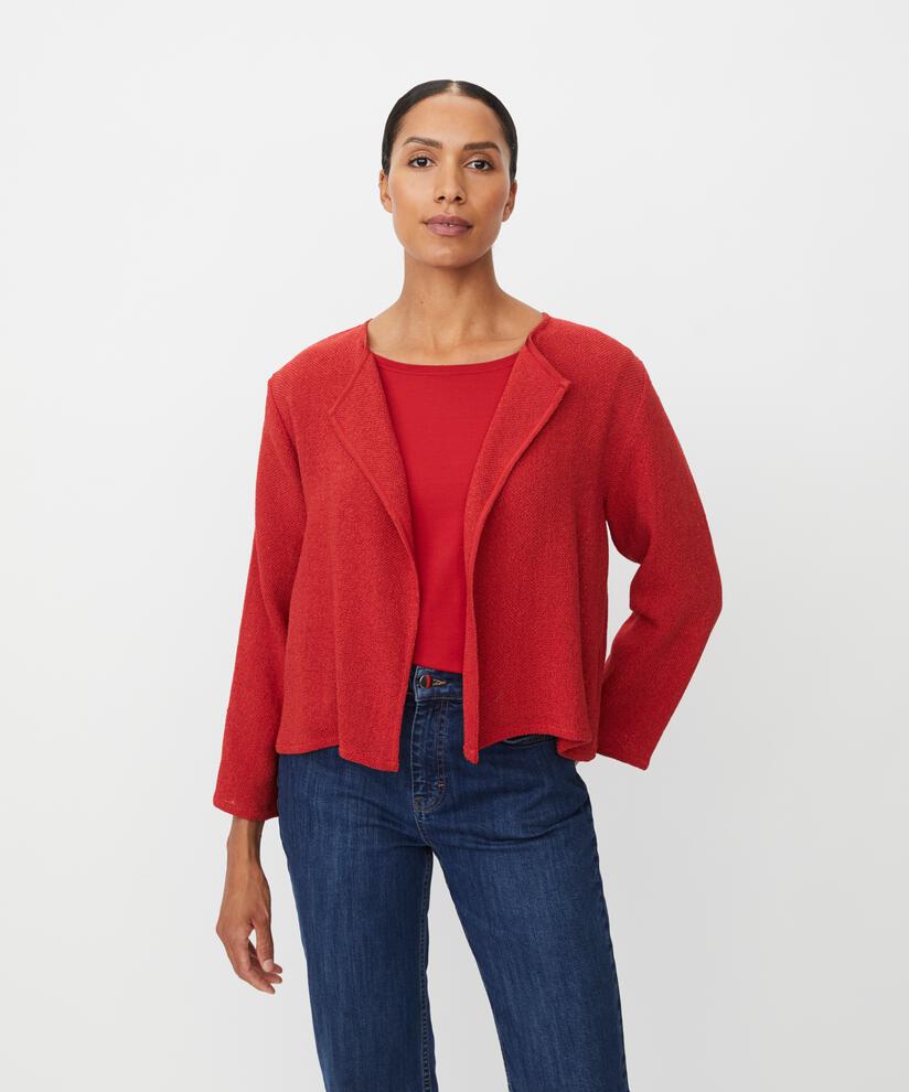 Kurze Jacke Aus Bouclé, Scarlet Sage