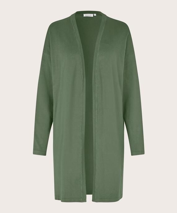 Feinstrick-cardigan Mit Geradem Schnitt, Duck Green