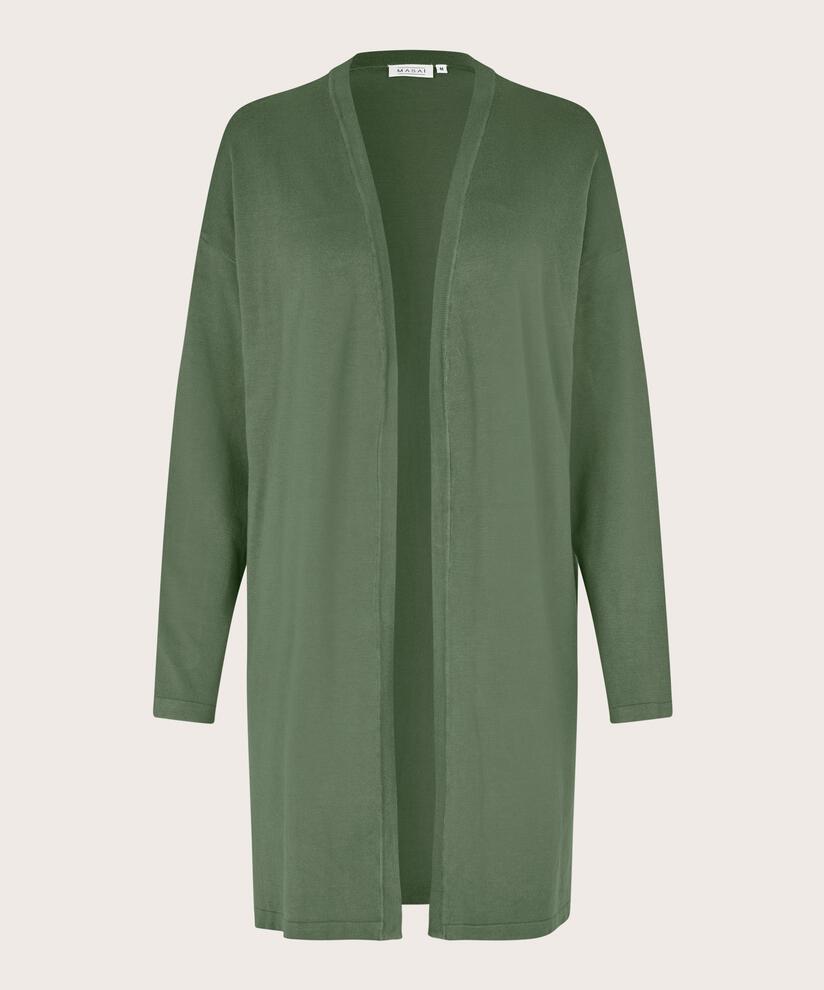 Feinstrick-cardigan Mit Geradem Schnitt, Duck Green