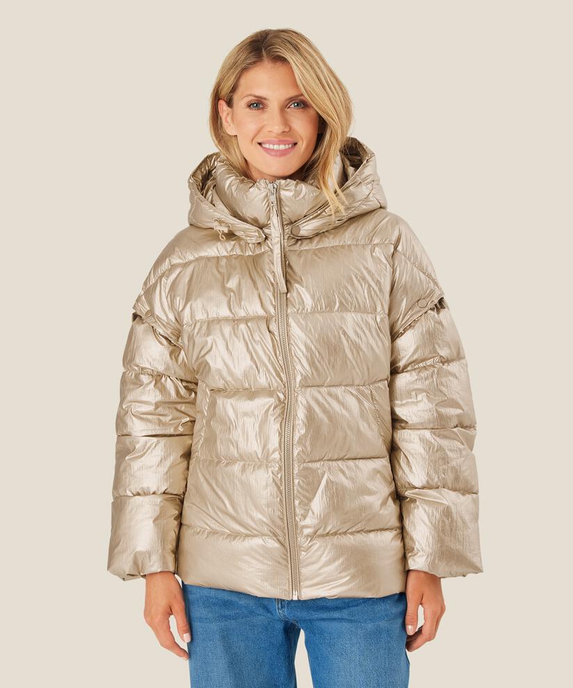 Jacke mit abnehmbaren Ärmeln und Kapuze, Gold