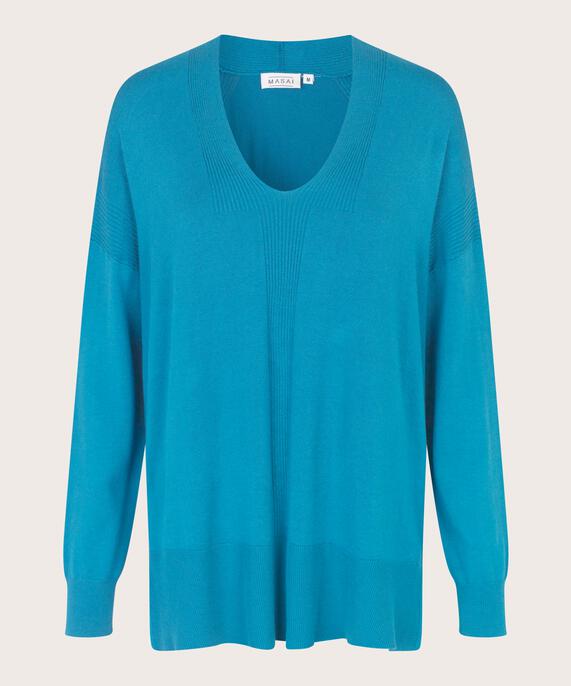 Strickpullover mit Rippdetails, Celestial