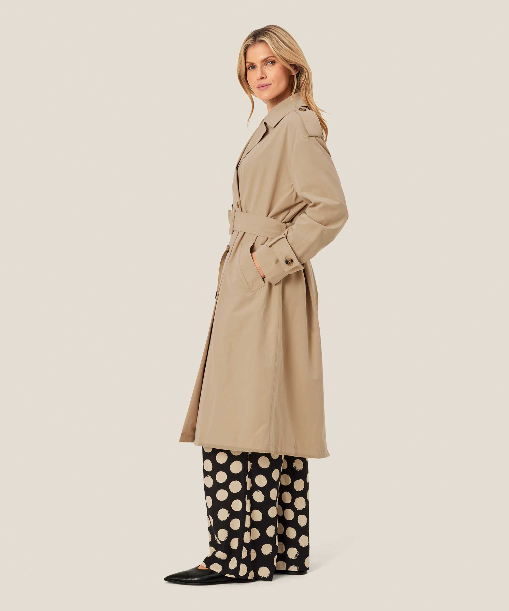 Trenchcoat mit zweireihigem Knopfverschluss, Safari