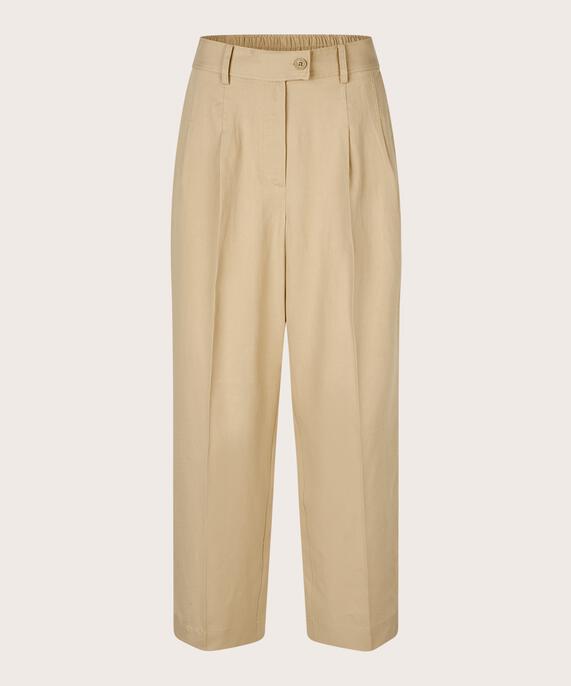 Hose aus Lyocell-Mix mit Gummizug hinten, Safari